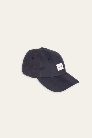 Tonal striped navy upcycled cap