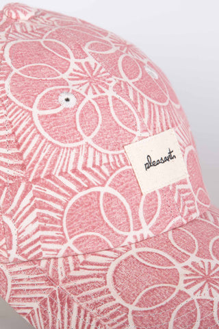 Playful floral pink upcycled cap