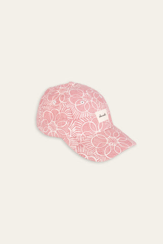 Playful floral pink upcycled cap