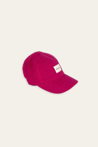 Vibrant pink upcycled kids cap