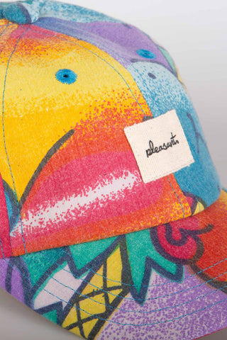 Playful abstract upcycled kids cap