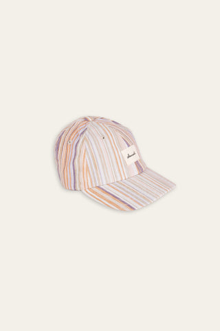 Multicolored stripe upcycled kids cap