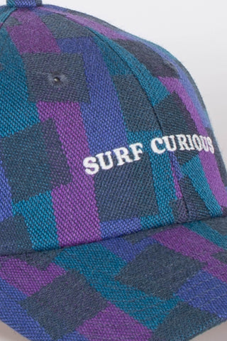 Dynamic purple patterned upcycled cap