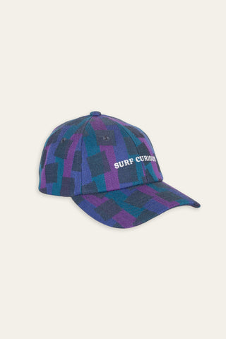 Dynamic purple patterned upcycled cap