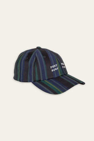 Modern green striped upcycled cap