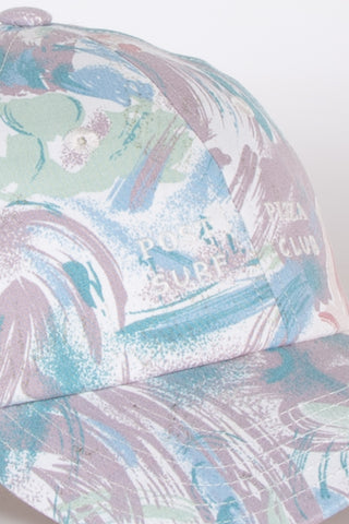 Soft pastel floral upcycled cap