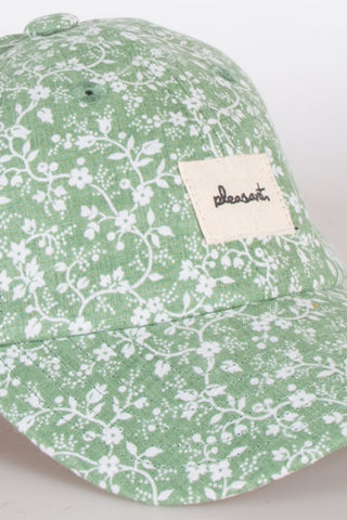 Fresh green floral upcycled kids cap