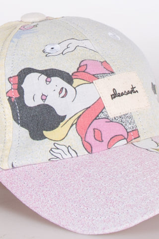 Playful beige patterned upcycled kids cap