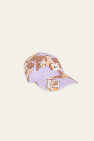 Playful lilac upcycled kids cap