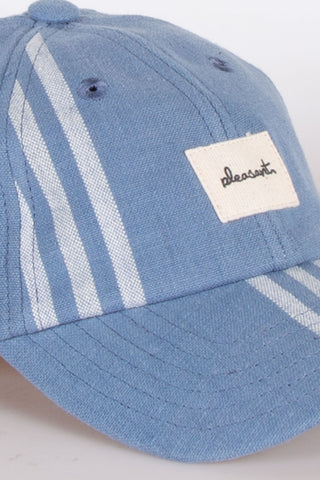 Soft blue striped upcycled kids cap