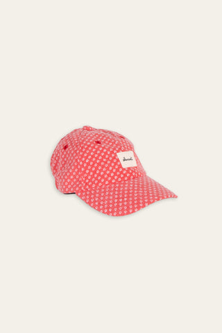 Charming pink patterned upcycled kids cap