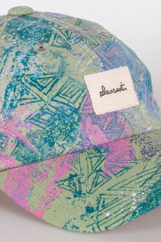 Abstract green upcycled kids cap