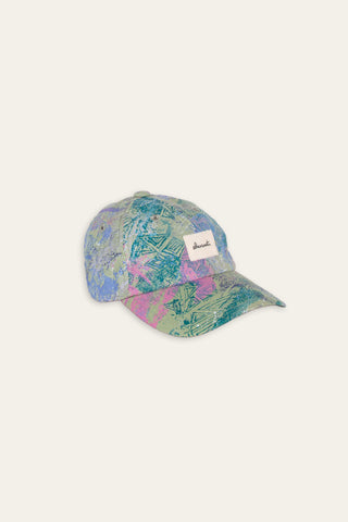 Abstract green upcycled kids cap