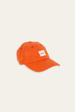 Cheerful orange upcycled kids cap