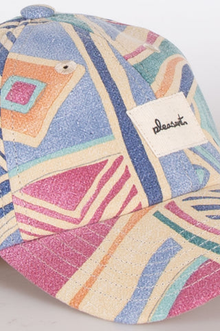 Soft pastel multicolored upcycled cap
