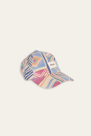 Soft pastel multicolored upcycled cap