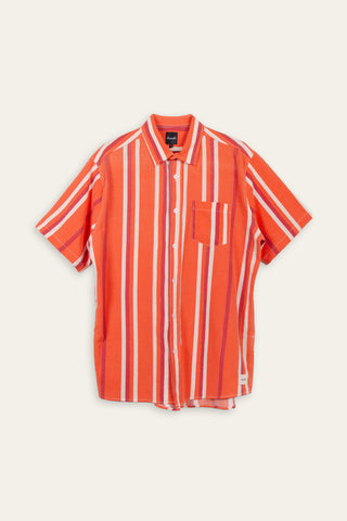 Bold orange patterned upcycled skjorte