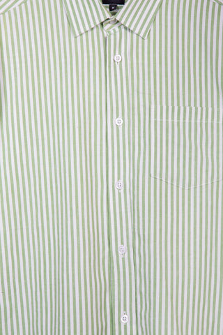 Fresh green striped upcycled skjorte