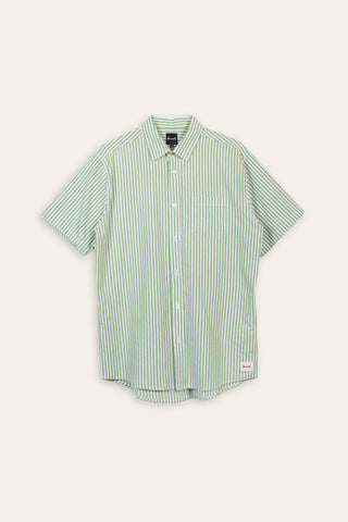 Fresh green striped upcycled skjorte