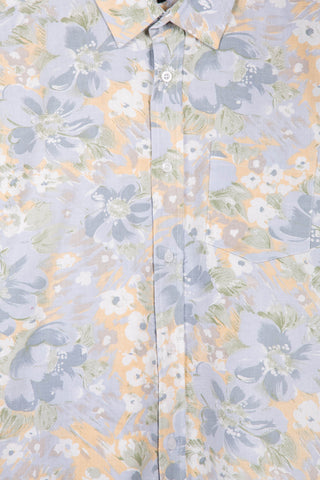 Fresh pastel floral upcycled skjorte