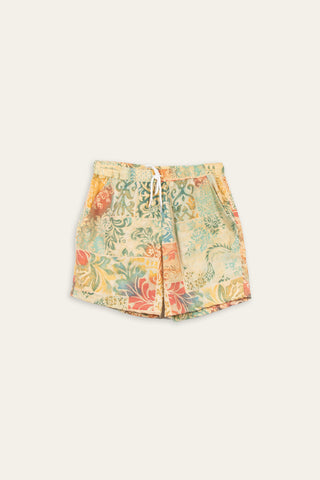 Vibrant multicolored upcycled shorts