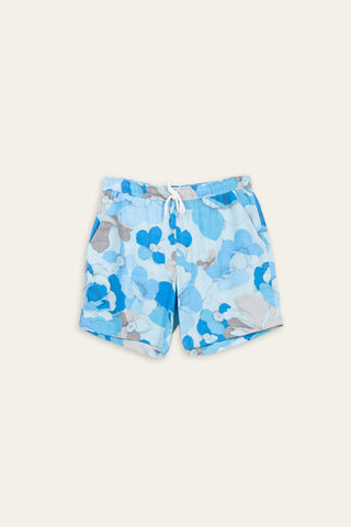 Lively blue floral upcycled shorts