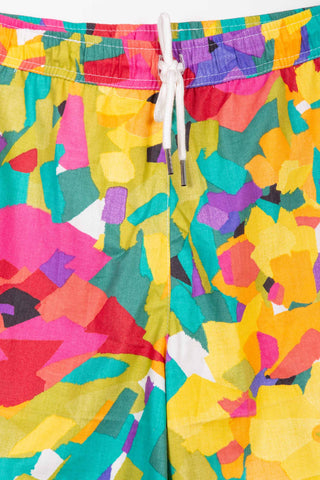 Bold multicolored upcycled shorts