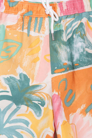 Playful multicolored upcycled shorts