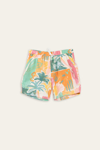 Playful multicolored upcycled shorts