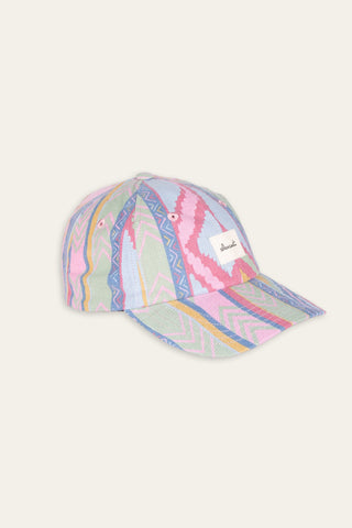 Quirky pink multicolored upcycled cap
