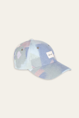 Cool pastel blue upcycled cap