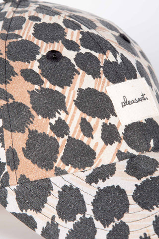 Textured beige patterned upcycled cap