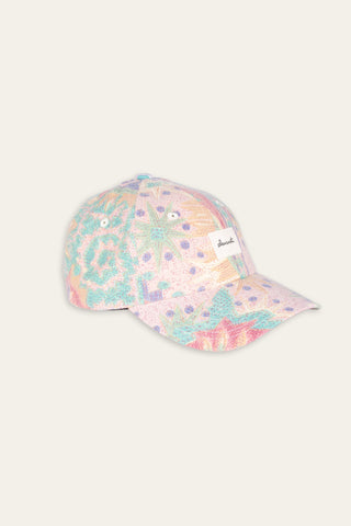 Textured pastel multicolored upcycled cap