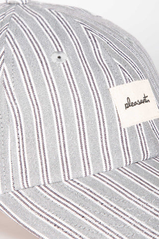 Refined grey striped upcycled cap