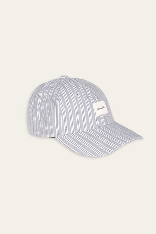Refined grey striped upcycled cap