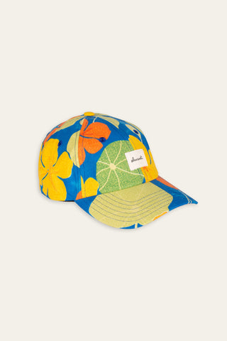 Abstract multicolored upcycled cap