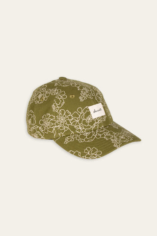 Outdoor floral green upcycled cap