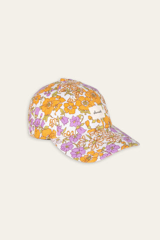 Vintage floral multicolored upcycled cap