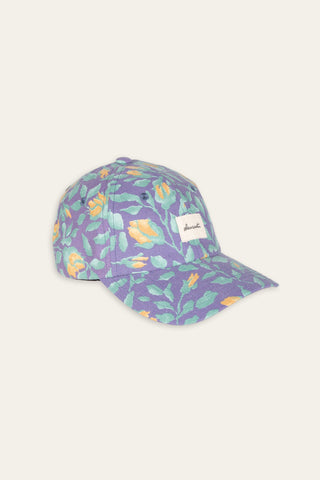 Heritage floral purple upcycled cap