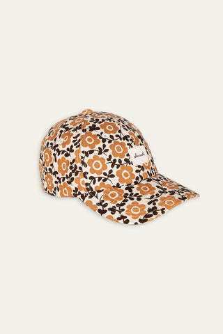 Mid-century orange upcycled cap