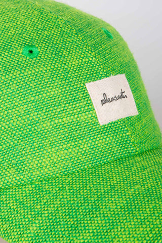 Woven green upcycled cap