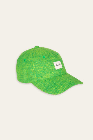 Woven green upcycled cap