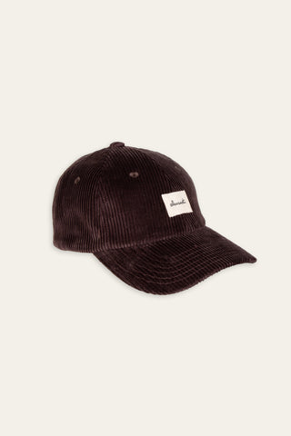 Dark brown corduroy upcycled cap