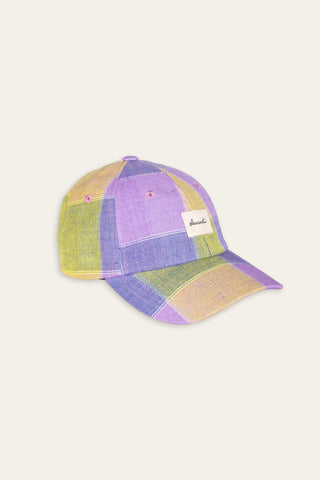 Patchwork purple upcycled cap