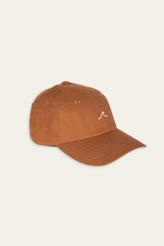 Wave brown upcycled cap