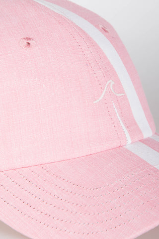 Wave pink striped upcycled cap