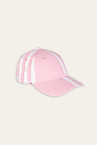 Wave pink striped upcycled cap