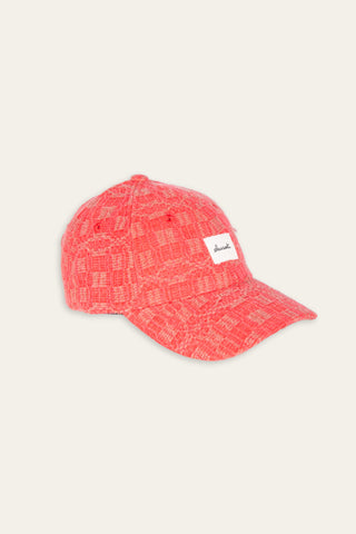 Weathered red upcycled cap