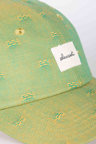 Woven geometric green upcycled cap
