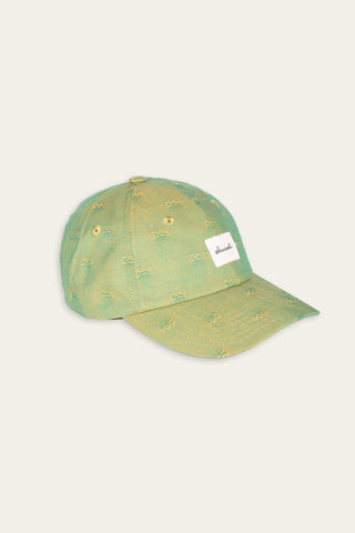 Woven geometric green upcycled cap